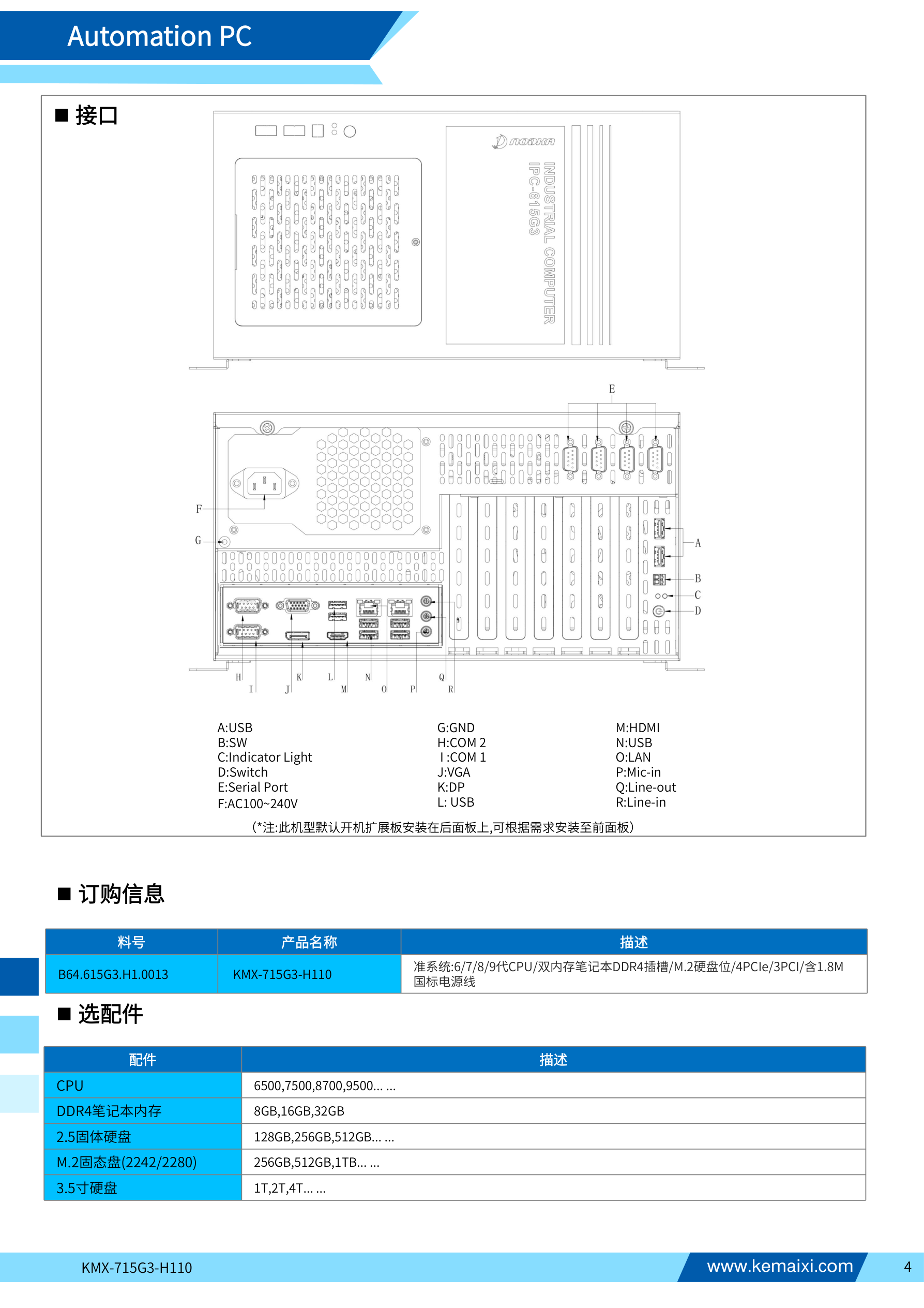 KMX-715G3-H110 规格书 第 4 页