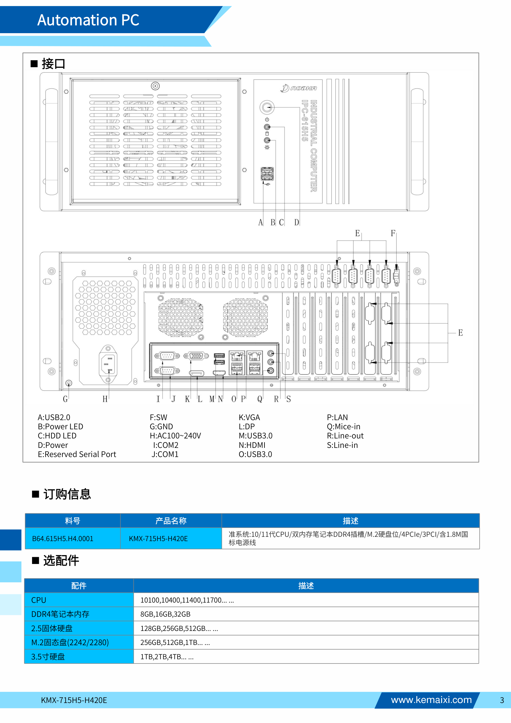 KMX-715H5-H420E 规格书 第 3 页