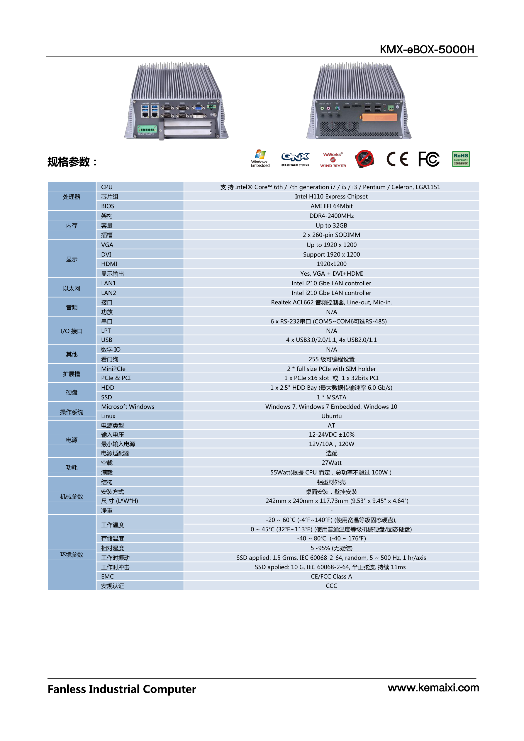 KMX-eBOX-5000H 规格书 第 2 页