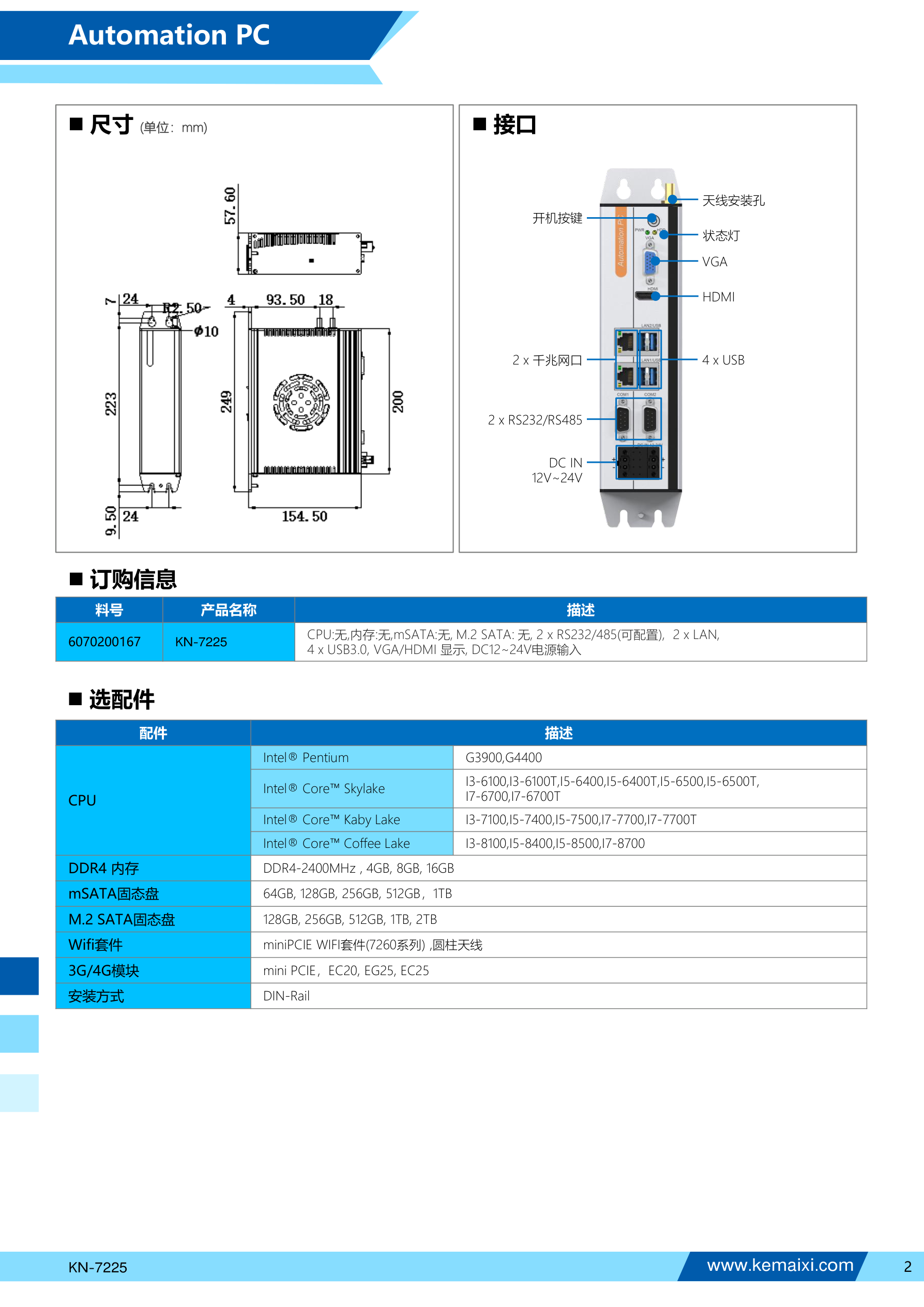 KN-7225 规格书 第 2 页